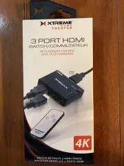 Xtreme Home theater 3 Port HDMI Switch 4K With remote control Select Port Option