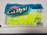 1 Pack of 10 Berkley Gulp 4" Swimming Mullet CHARTREUSE COLOR - FREE SHIPPING