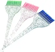 Vaguelly Hair Dye Brush Set 3pcs Hair Coloring Brush for Hairdressing Highlighting Tint Brush DIY Home Salon Use