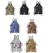 Canvas for Cross Back Work Apron Multi Tool Pockets Split Woodworking Adjustable