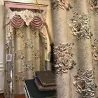 luxury European relief Embroidery shade valance livingroom curtain tulle M1649*