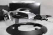 New Oakley Flak Jacket 1.0 Silver w/Titanium Clear Asian Fit 03-884J