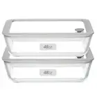 Glass Food Containers with Glass Lid, Microwave Safe Food Storage Container S...