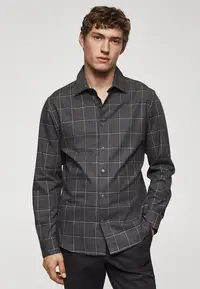 在飛比找ZALORA購物網優惠-Checkered Flannel Cotton Shirt