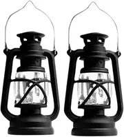 Totority 2pcs Miniature Dollhouse Lantern Retro Oil Lamp Led DIY Scene Decoration Vintage Style Plastic Versatile Use