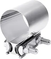 Zlirfy Stainless Steel Exhaust Clamp Band, Universal Widening Butt Joint Clamp, Fit for 2.5" Exhaust Pipe