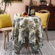 Round Rectangle European Pastoral Style Green Tablecloth, Green