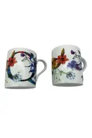 Cook's Essentials Monogram Mugs Set with Box Initial Q -Set of 2