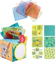 Tissue Box Toy for Kids - Soft Contrast Crinkle Sensory Toys - Early Development Activities for Kids Ages 0-2, Educational Toys, Learning Tool