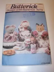 CRAFTS UNCUT BUTTERICK 5479 Sewing Pattern CRITTER COOKIE TINS MOUSE CAT RABBIT
