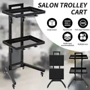 Salon Tray Trolley Cart Beauty Salon Mobile Rolling Tray Storage Tool 2 Tiers