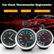 Black Car Thermometer Hygrometer Quartz Clock For Dashboard Ornament Accessories