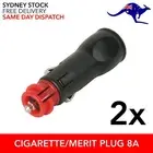 2 x Merit Plug Hella Universal Cigarette Lighter Adaptor 12V 8A Caravan Fridge