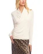 Karen Kane Crossover Side Shirred Top