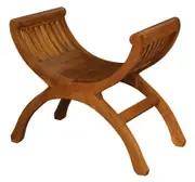 Maeve Solid Timber Single Seater Stool - Light Pecan