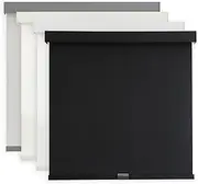 AOSKY Light Filtering Roller Shades Cordless Blinds for Windows, Free-Stop Shades with Valance, 99% Blackout, Thermal Insulated Fabric, UV Protection, Natural Woven Blinds（34" W x 72" H, Black）