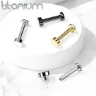 Implant Grade titanium Internally Threaded Round Top Labret Studs Ear Cartilage