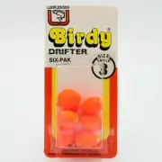 Luhr Jensen Birdy Drifter Bobbers 6 Pack Orange Size 3 4088-003-093