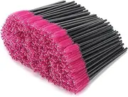 Tbestmax 300 Disposable Mascara Wands Spoolies Eye Lash Brush for Eyebrow Eyelash Extension - Hotpink
