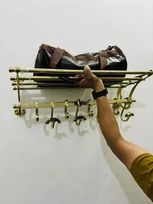 Luxury Brass Coating French Coatrack Luggage Train Wall Mounted Towel Rack