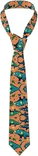 [CADREWY] Dinosaur Print Soft Men Necktie Classic Tie For Weddings And Special Occasions Ties Business, Black