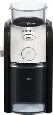 KRUPS Grind Size and Cup Selection Stainless Steel Flat Black Metal