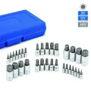 32 PC MASTER ALLEN WRENCH BIT KIT HEX KEY FOR RATCHET SOCKET TOOL SAE METRIC SET