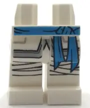 Lego New White Minifigure Hips Legs Dark Azure Sash Wrappings Pattern Pants