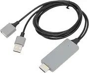 USB to HDMI Adapter Cable Cord, USB A to HDMI Cable, DDR 1Gbit 1080P HDMI1.4 HDTV Cable, USB Type A Male Female to HDMI Male Cable for iOS, for Android (Black)