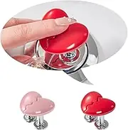 KyeeaDIY Love Heart Shaped Toilet Tank Button, 2Pcs Toilet Push Button Flush Replacement, Toilet Tank Button Aid Toilet Press Button Portable Accessory Handle Toilet Press Tool for Home
