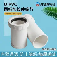 在飛比找蝦皮購物優惠-【下排水管】【pvc水管接頭】pvc加長伸縮節110快接下水