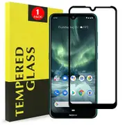 [1 PACK] Nokia 7.2 Screen Protector Full Coverage Tempered Glass Screen Protector Guard (Black) - Case Friendly