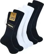 [Zaccai] Crew Cotton Socks for Men Pack of 3 Odor Control Lightweight Casual Calf Socks