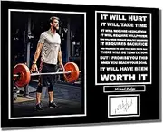 STUNNING QUALITY MICHAEL PHELPS IT WILL HURT SIGNED/AUTOGRAPHED INSPIRATIONAL PHOTO PRINT