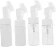 HAKIDZEL 4Pcs Manual Face Brush with Cosmetic Bottles and Transparent Containers for Cleansing Exfoliating and Skin Massaging present for Friends