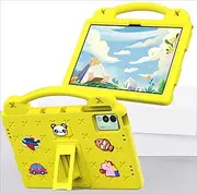 [Jarttarn] Kids Case Compatible with Tecno MegaPad 11 (T1101) 11 inch 2024, Heavy Duty EVA Foam Shockproof Cover with Portable Holder Protect Shell (Yellow)