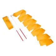 2 Pcs Dance Ribbons, 78.7" Rhythmic Dance Ribbon with Wands, Bright Yellow