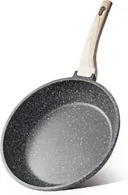 8" Black Granite Non Stick Frying Pans, Stone Cookware Omelet Pan PFOA Free