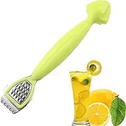 Citrus Squeezer - Green Lime Squeezer, Lemon Citrus Flat Kitchen Graters Tool | Stainless Steel Lemon Zest Hand Grater with Container Hand Grater Set for Zucchini Nutmeg Ginger Peeler, Vegetables