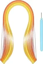 uxcell Paper Quilling Kit, 15.4 Inch 5mm Paper Quilling Strips with Blue Pen for Beginners DIY Hand Crafts Teaching Tools Flower Decoration(Dark Yellow, Pack of 100)