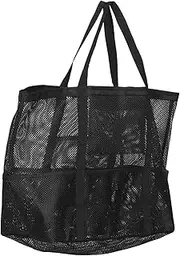 [CONGARTENO] Large Mesh Beach Bag for Women Tote with Zipper Pocket Lightweight Swim Bag for Cosmetics Toiletries for Beach Gym Travel