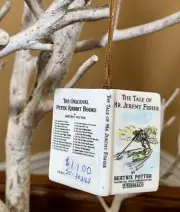 VTG 1990 Schmid THE TALE OF MR JEREMY FISHER STORYBOOK Ornament: Beatrix Potter