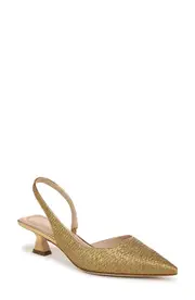 SARTO by Franco Sarto Devin Kitten Heel Slingback Pump in Gold at Nordstrom, Size 8