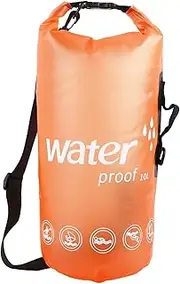 [yuksok] Waterproof Dry Bag Backpack Lightweight 10L Roll Top Portable Dry Storage Bag for Sailing Floating Canoe Backpacking Swimming, Orange