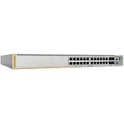 Allied Telesis 24-port POE+ 10/100/1000T stackable L3 switch with 4 x SFP+ ports and 2 fixed power supplies AU Power Cord