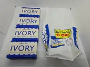 HTF Vtg 1940's 4 Ivory Large Size Bar Soap in 7 Cent Off Wife Saver Sale Bag NOS