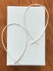 925 Sterling Silver Curved Bar Fish Threader Earrings Oval Hoop 45mm/1.77"