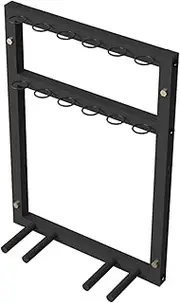 Ping Pong Paddles Holder Wall Mount, Metal Table Tennis Storage Rack for Game Room/Man Cave/Apartment - Holds 6 Paddles & 12 Balls, Space Saving Display Stand Holder Sport Equipment