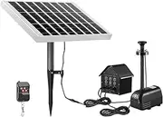50W Solar Fountain Water Pump with Battery and LED Light for Birdbath Garden Pool