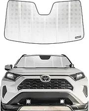 Windshield Sun Shade for 2019-2025 Toyota RAV4; 2021-2024 RAV4 Prime. Front Window Sunshade with Storage Bag